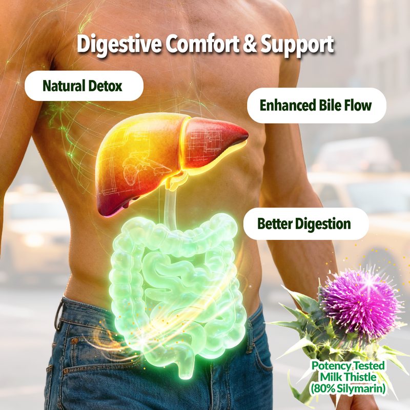 High potentcy milk thistle for digestive comfort and support for the liver